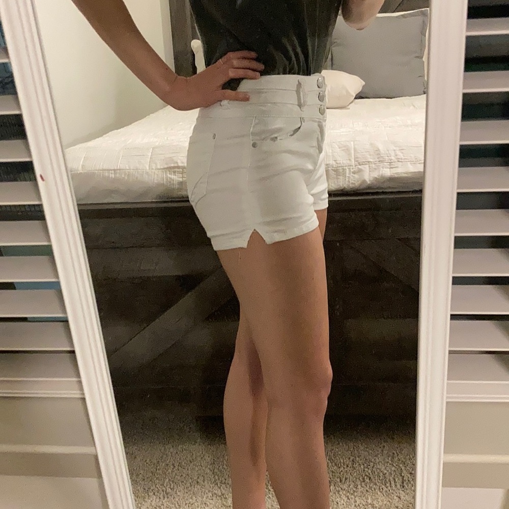 White Jean Shorts